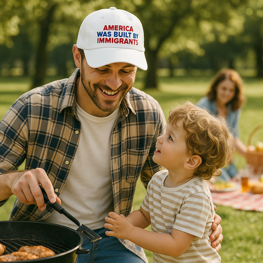 America was Built by Immigrants Classic Dad Hat - Pro Immigrants Cap - No Kings Hat