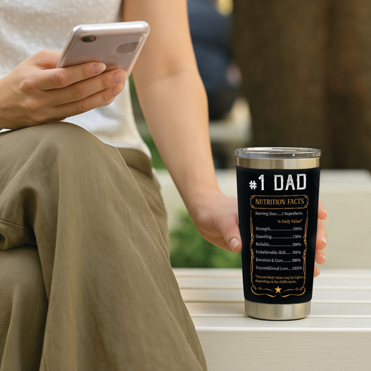 Dad No.1 Tumbler - Dad Tumbler Flasks Drinkware - Father's Day Gift from Son Daughter - Birthday Gift for Dad