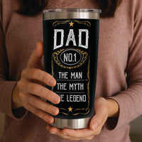 Dad No.1 Tumbler - Dad Tumbler Flasks Drinkware - Father's Day Gift from Son Daughter - Birthday Gift for Dad