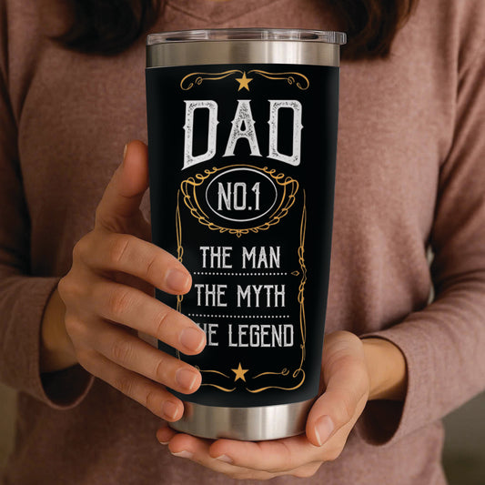 Dad No.1 Tumbler - Dad Tumbler Flasks Drinkware - Father's Day Gift from Son Daughter - Birthday Gift for Dad