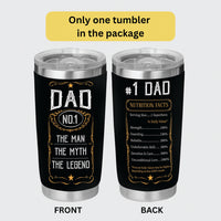 Dad No.1 Tumbler - Dad Tumbler Flasks Drinkware - Father's Day Gift from Son Daughter - Birthday Gift for Dad