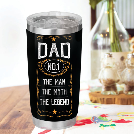 Dad No.1 Tumbler - Dad Tumbler Flasks Drinkware - Father's Day Gift from Son Daughter - Birthday Gift for Dad