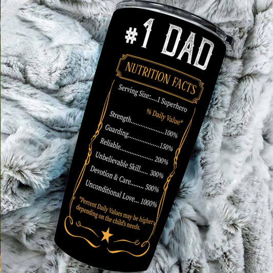 Dad No.1 Tumbler - Dad Tumbler Flasks Drinkware - Father's Day Gift from Son Daughter - Birthday Gift for Dad