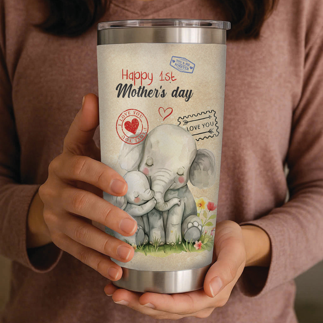 Elephant To my mommy Tumbler - Mama Tumbler Flasks Drinkware - Mother's Day Gift from Son Daughter - Birthday Gift for Mom - Mama Gifts