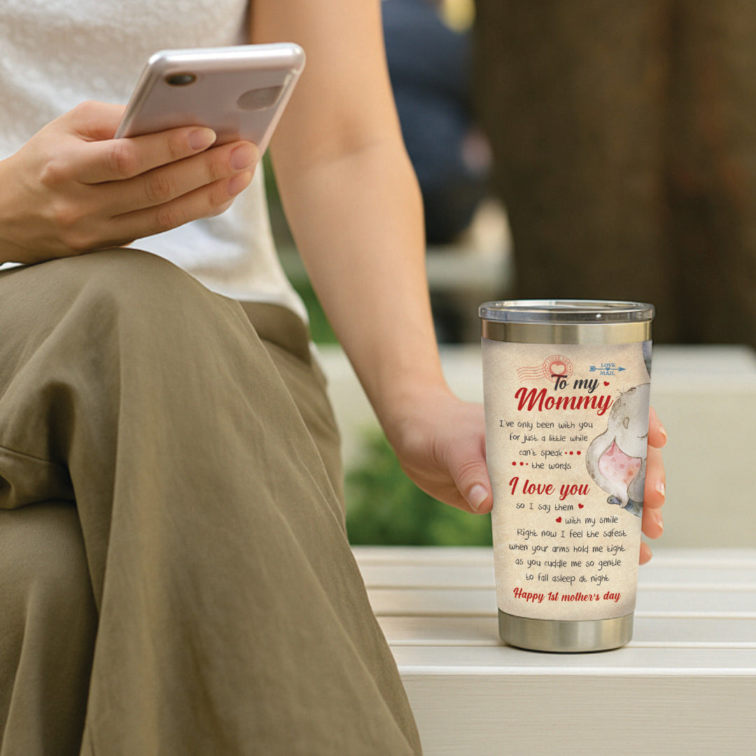 Elephant To my mommy Tumbler - Mama Tumbler Flasks Drinkware - Mother's Day Gift from Son Daughter - Birthday Gift for Mom - Mama Gifts