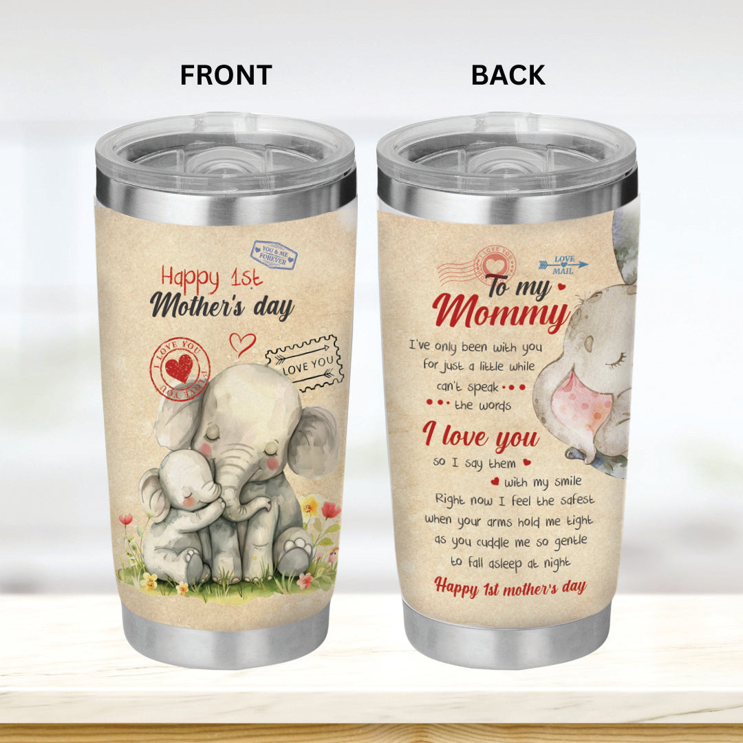 Elephant To my mommy Tumbler - Mama Tumbler Flasks Drinkware - Mother's Day Gift from Son Daughter - Birthday Gift for Mom - Mama Gifts