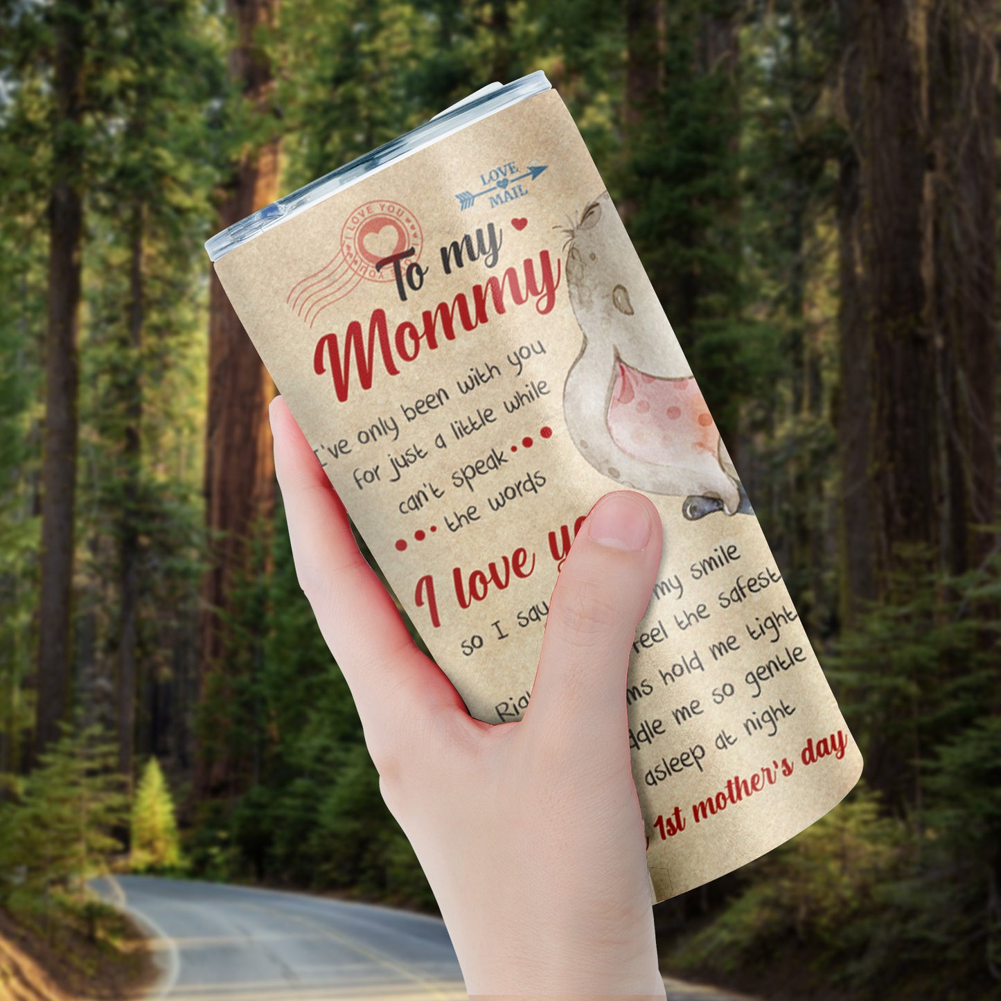 Elephant To my mommy Tumbler - Mama Tumbler Flasks Drinkware - Mother's Day Gift from Son Daughter - Birthday Gift for Mom - Mama Gifts