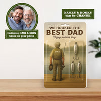 Personalized Father’s Day Gift – "We Hooked the Best Dad" Fishing Lure Display