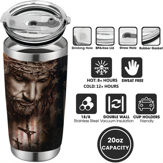 One Nation Under God Tumbler - Memorial Day Tumbler Flasks Drinkware - Veteran Gift