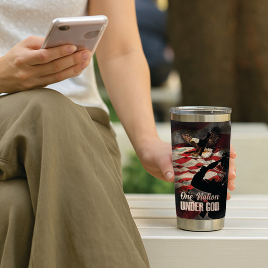 One Nation Under God Tumbler - Memorial Day Tumbler Flasks Drinkware - Veteran Gift