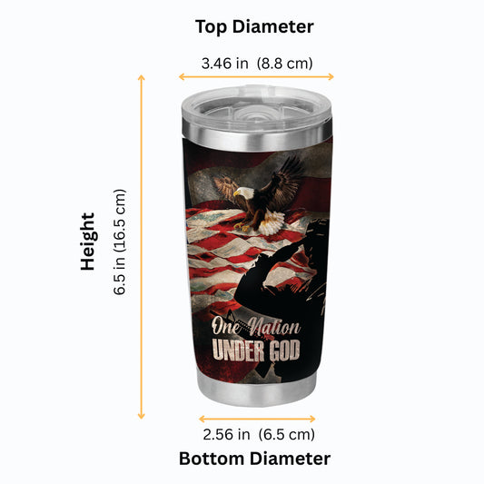 One Nation Under God Tumbler - Memorial Day Tumbler Flasks Drinkware - Veteran Gift