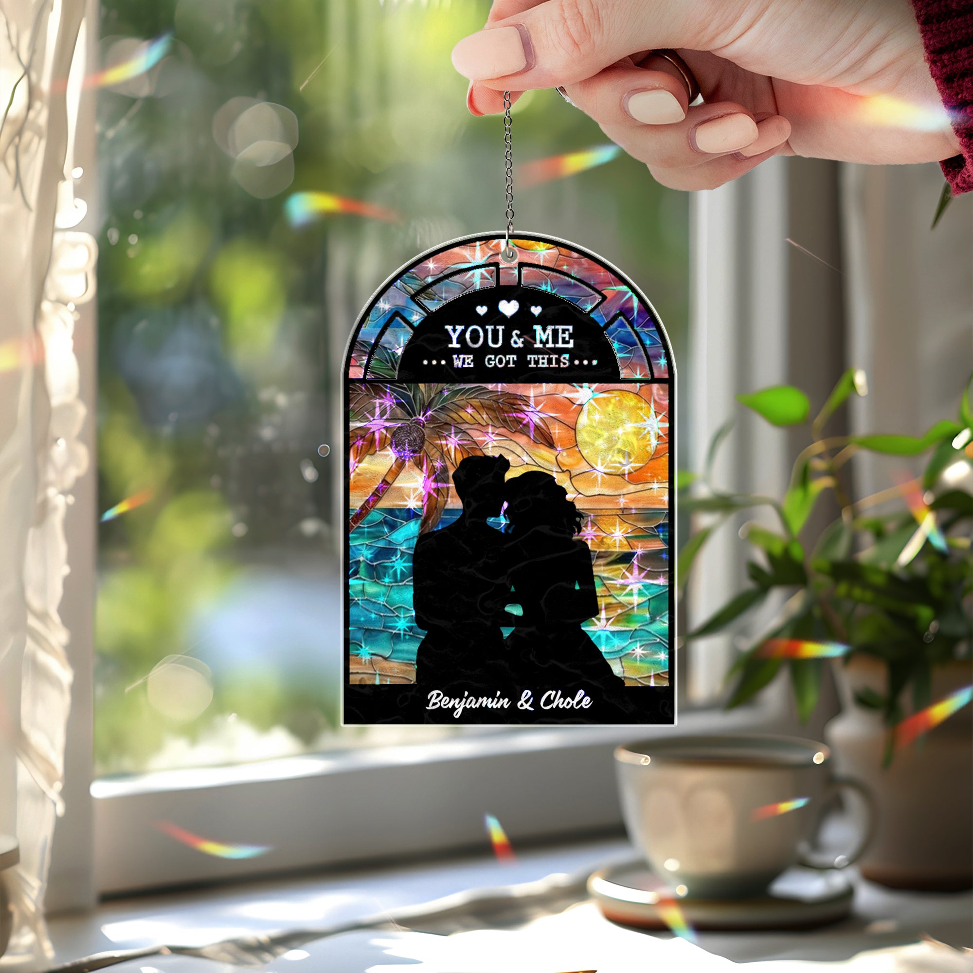 You &amp; Me We Got This Suncatcher – Personalized Couple Window Hanging Gift