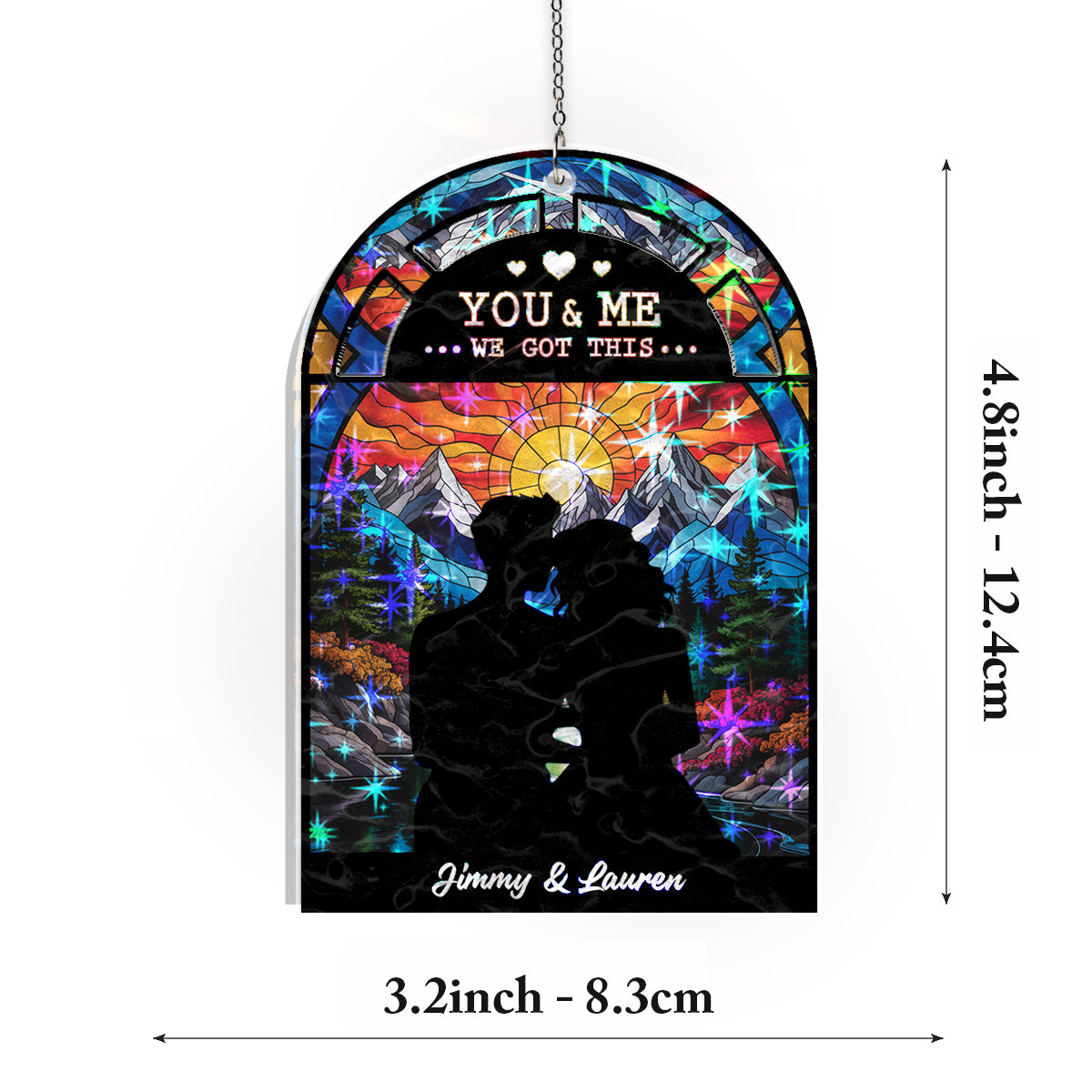 You &amp; Me We Got This Suncatcher – Personalized Couple Window Hanging Gift