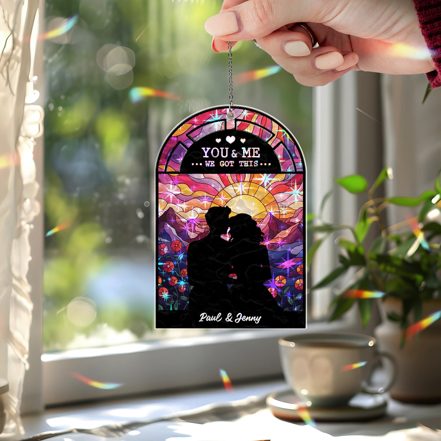 You &amp; Me We Got This Suncatcher – Personalized Couple Window Hanging Gift