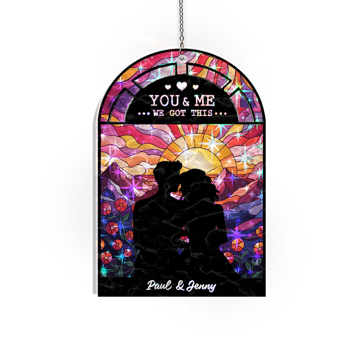 You &amp; Me We Got This Suncatcher – Personalized Couple Window Hanging Gift