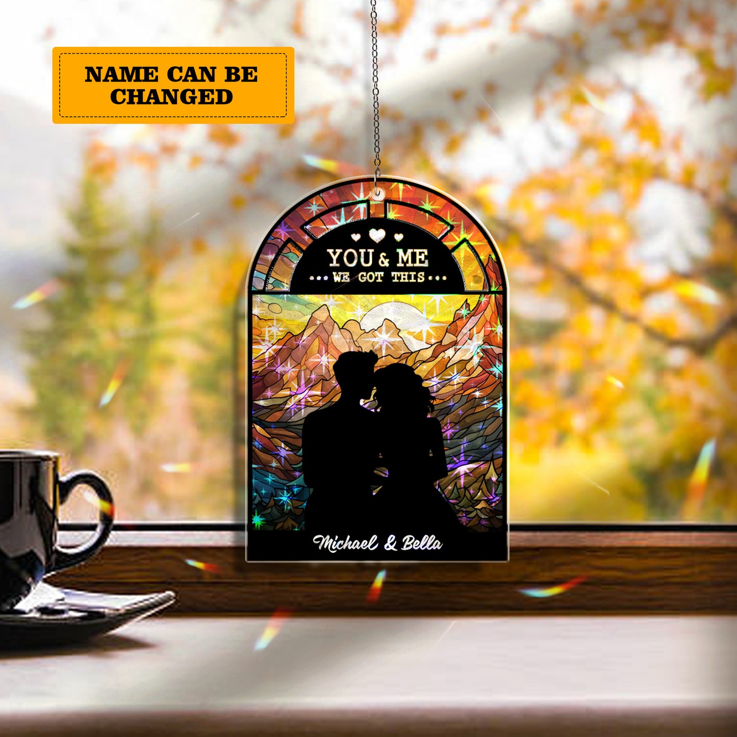 You &amp; Me We Got This Suncatcher – Personalized Couple Window Hanging Gift