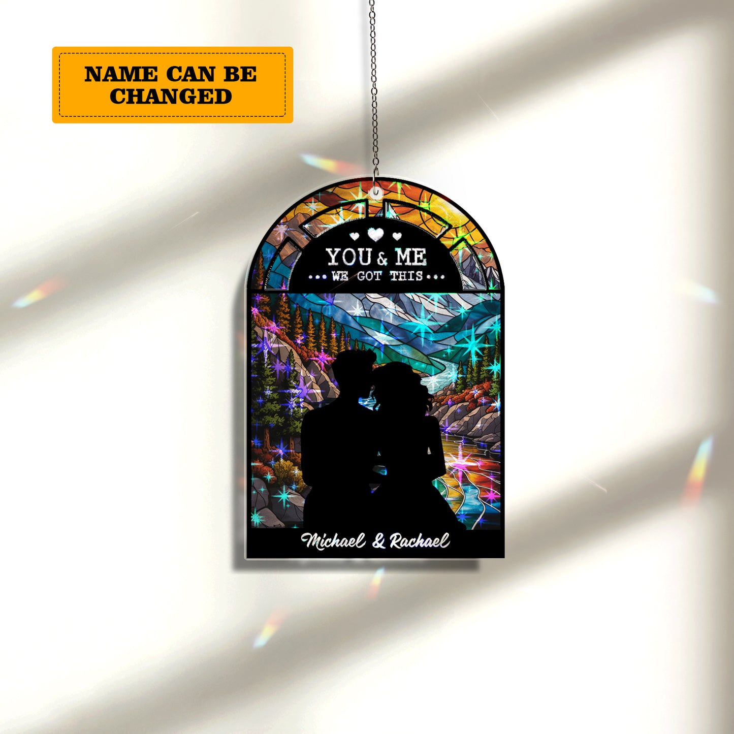 You &amp; Me We Got This Suncatcher – Personalized Couple Window Hanging Gift