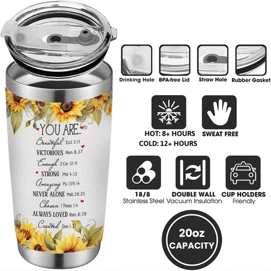 You are beautiful Tumbler - Christian Tumbler Flasks Drinkware - Easter Day Gift