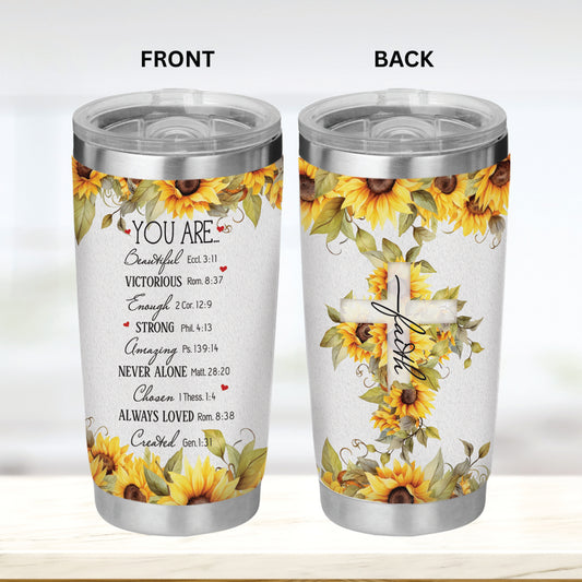 You are beautiful Tumbler - Christian Tumbler Flasks Drinkware - Easter Day Gift