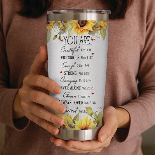 You are beautiful Tumbler - Christian Tumbler Flasks Drinkware - Easter Day Gift