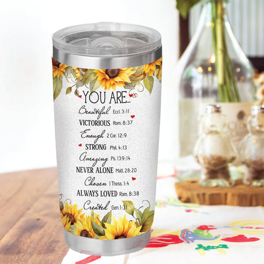 You are beautiful Tumbler - Christian Tumbler Flasks Drinkware - Easter Day Gift