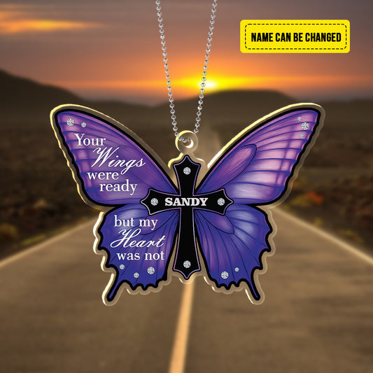 “Your Wings Were Ready” Butterfly Memorial Ornament – A Meaningful Tribute in Beautiful Purple