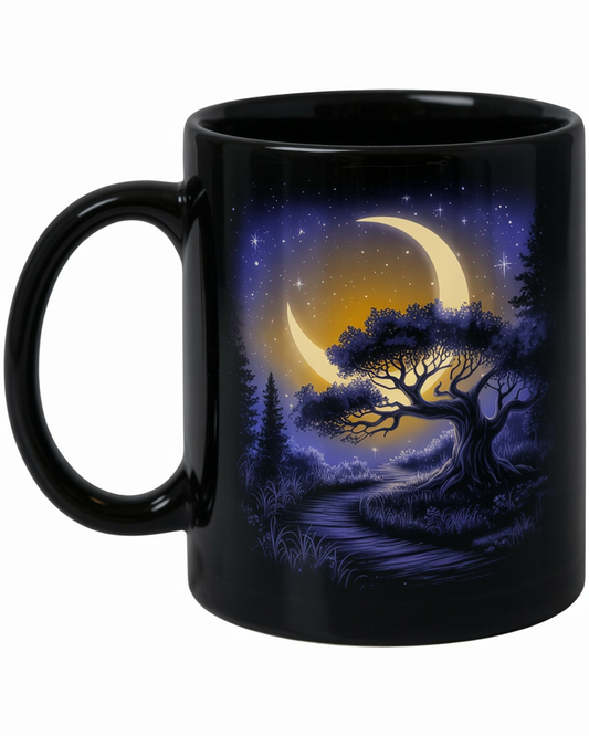 Witchy Moon Mug Mystical Night Coffee Mug Dark Forest Mug Witchy bedroom decor Astrology Lovers Halloween Mug Gothic Forest Dark Academia