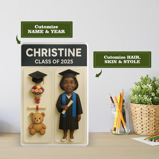 Customized Graduation 3D Effect Action Figure Acrylic Block Plaque - Personalized Graduation Gift - Class of 2025 Graduation Plaque - Congrats Graduation Gifts Class 2025