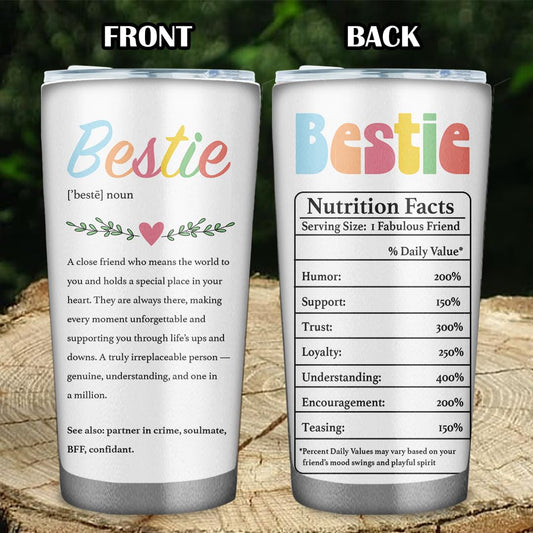 To My Bestie Gifts for Women Best Friend 20oz Tumbler - Drinking Cup Best Friend Birthday Gifts for Besties - Friendships Gift for Female Tumbler Travel Coffee Cup