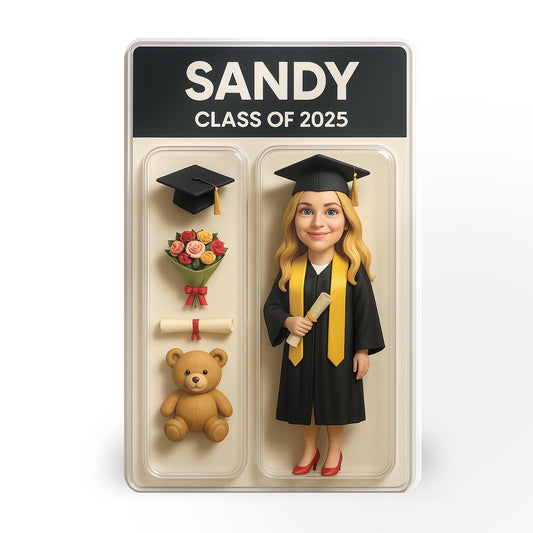 Customized Graduation 3D Effect Action Figure Acrylic Block Plaque - Personalized Graduation Gift - Class of 2025 Graduation Plaque - Congrats Graduation Gifts Class 2025