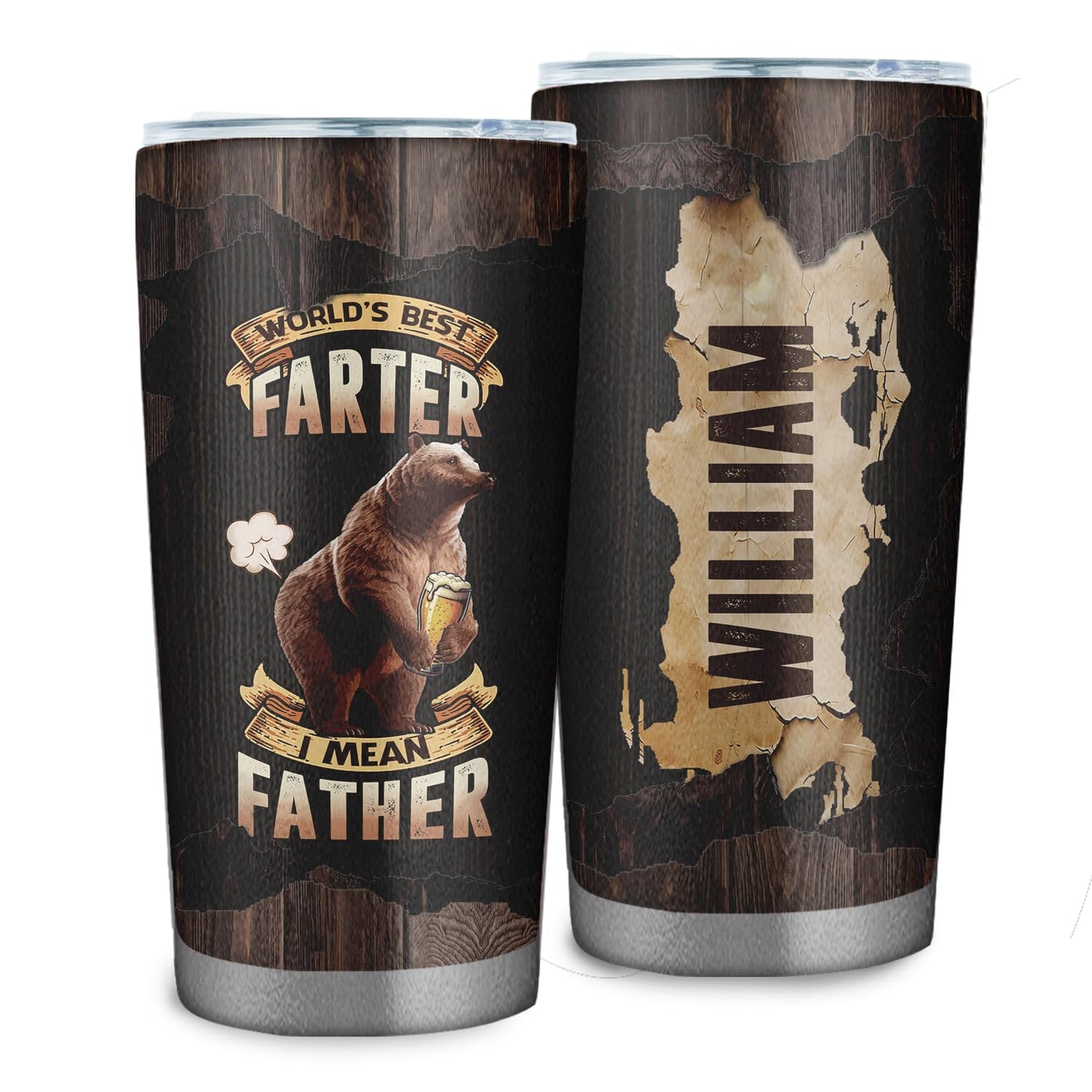 Personalized World's Best Farter 20oz Tumbler - Funny Birthday Gifts For Dad From Daughter Son Kids -Christmas Father's Day Gift