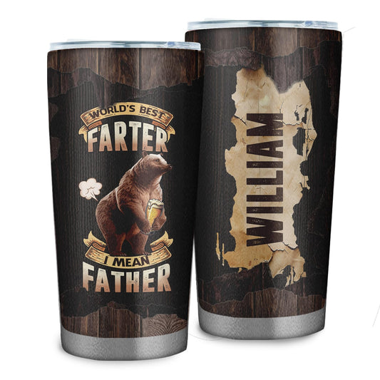 Personalized World's Best Farter 20oz Tumbler - Funny Birthday Gifts For Dad From Daughter Son Kids -Christmas Father's Day Gift