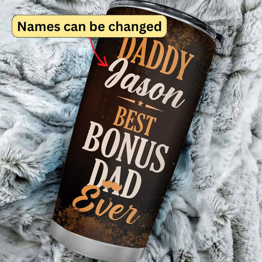 Personalized Even Though I'm Not From Your Sack 20oz Tumbler - Step Dad Gifts From Daughter Son Kids -Christmas Father's Day Gift For Stepdad Birthday