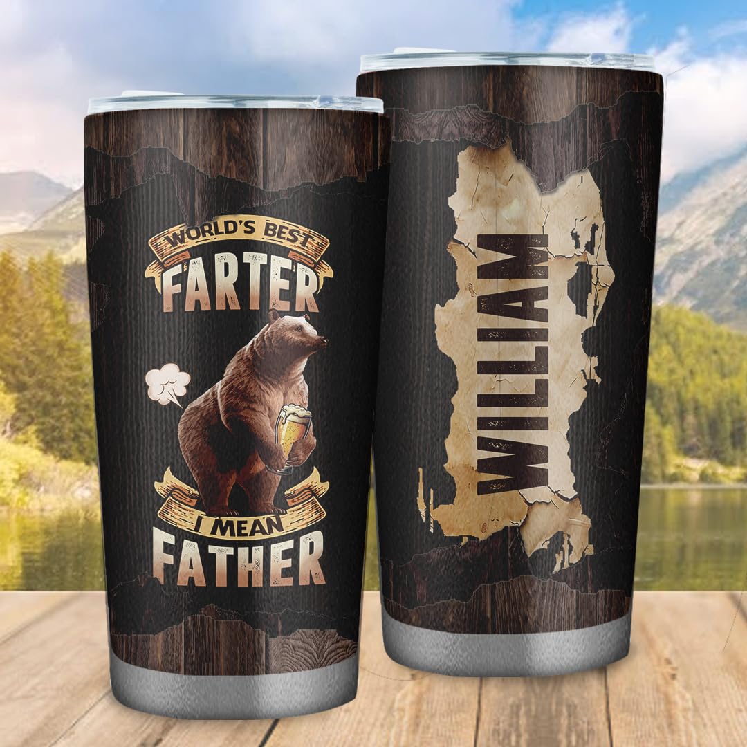 Personalized World's Best Farter 20oz Tumbler - Funny Birthday Gifts For Dad From Daughter Son Kids -Christmas Father's Day Gift