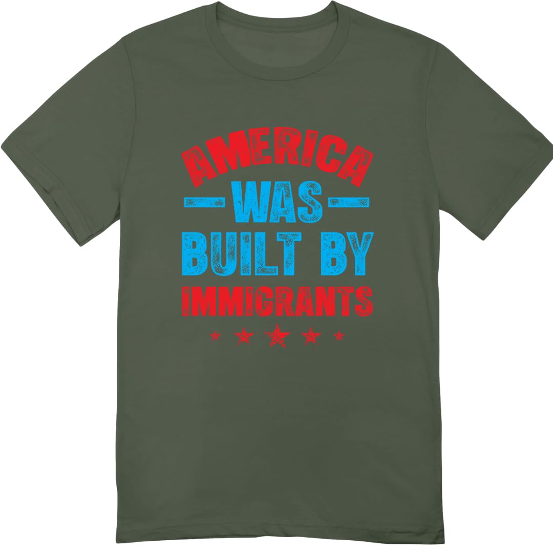 America was Built by Immigrants T-Shirt - Support Immigrants Shirt - No Kings Tee - Social Justice Human Rights