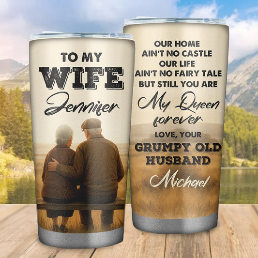 Personalized To My Wife 20 oz Tumbler - Tumbler for Women with Name - Christmas Gifts for Wife Anniversary Birthday Gift For Her - Valentines day gifts
