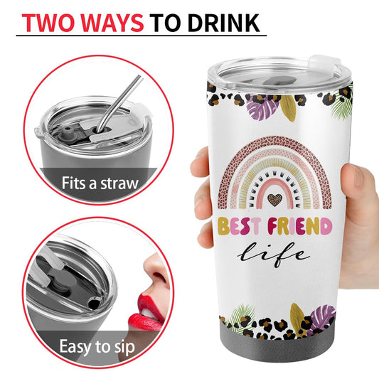 Best Friend 20oz Tumbler - Bestie Cups Birthday Gifts - Friends Coffee Mugs for Women - Gift for Your Best Friend Birthday Christmas