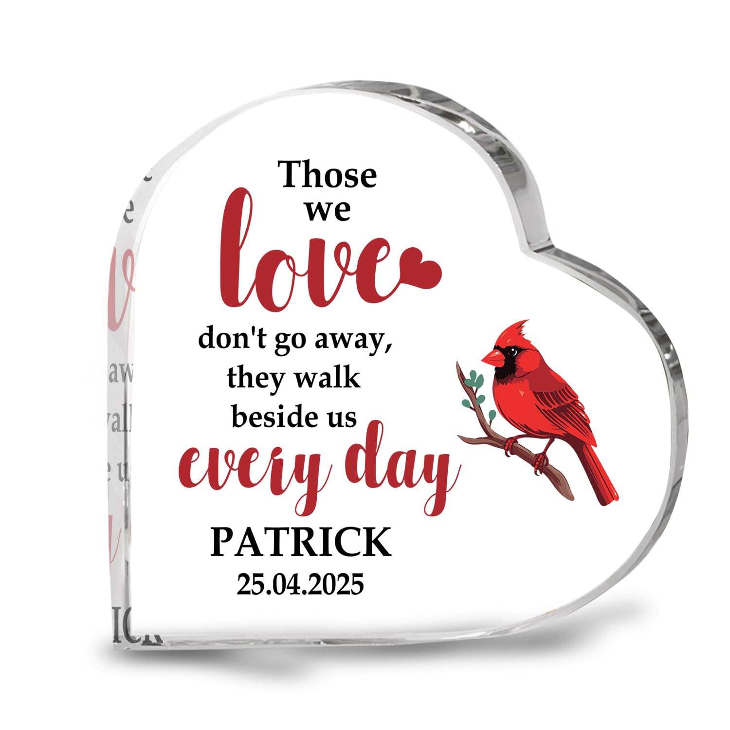 Those We Love Don't Go Away Memorial Acrylic Block Plaque - Personalized Memorial Heart for Loss of Loved One - Remembrance Bereavement Sympathy Gift Decor Condolence Sign
