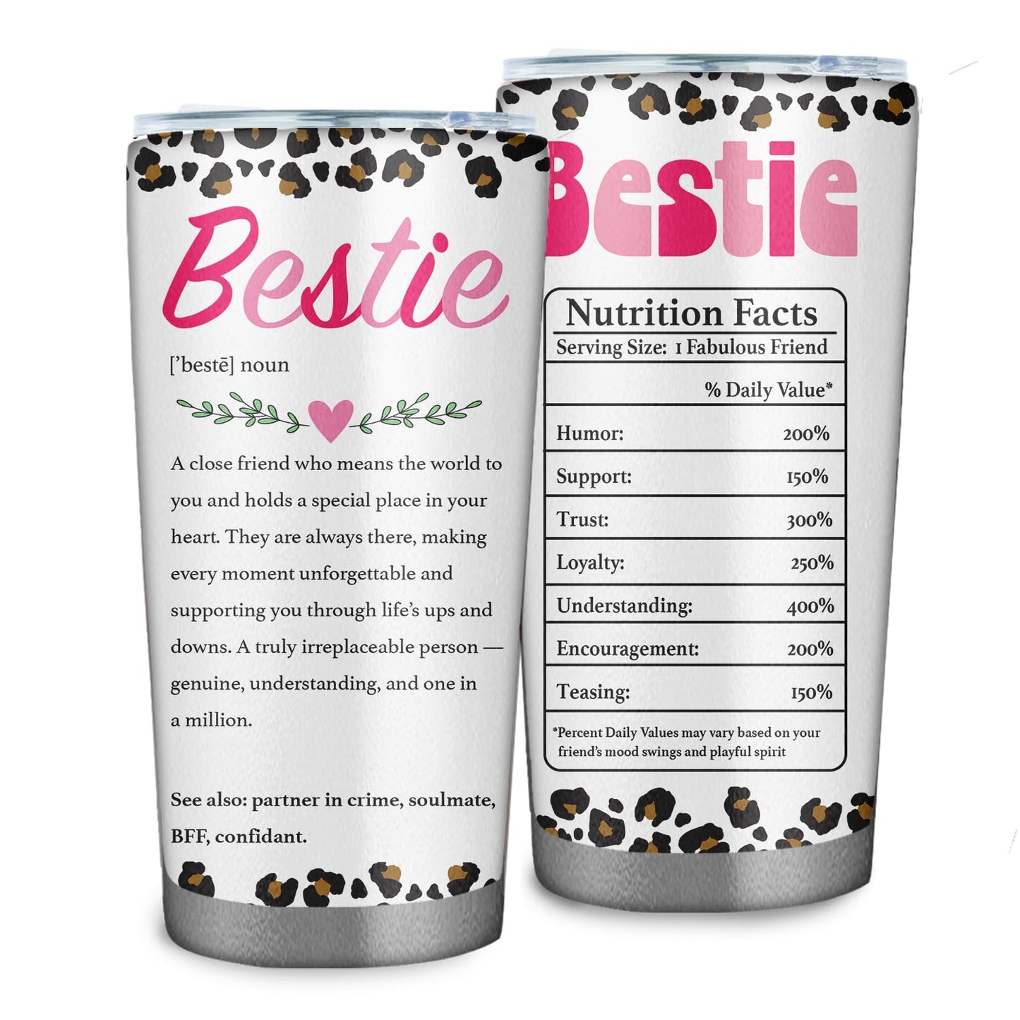 Bestie Definition Gifts for Women Best Friend 20oz Tumbler - Best Friend Birthday Gifts for Besties - Friendships Gift for Female Tumbler Travel Coffee Cup