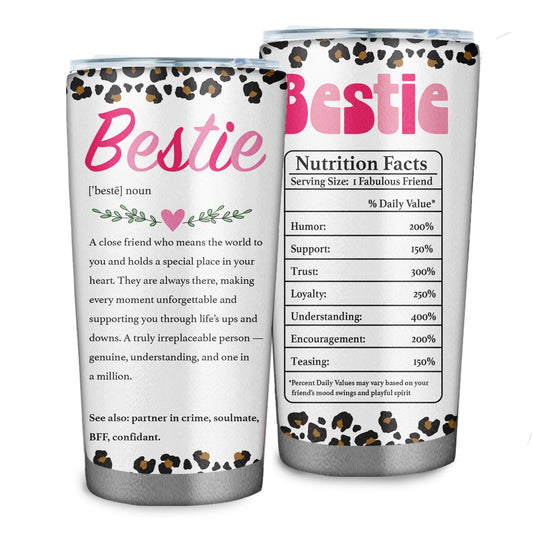 Bestie Definition Gifts for Women Best Friend 20oz Tumbler - Best Friend Birthday Gifts for Besties - Friendships Gift for Female Tumbler Travel Coffee Cup