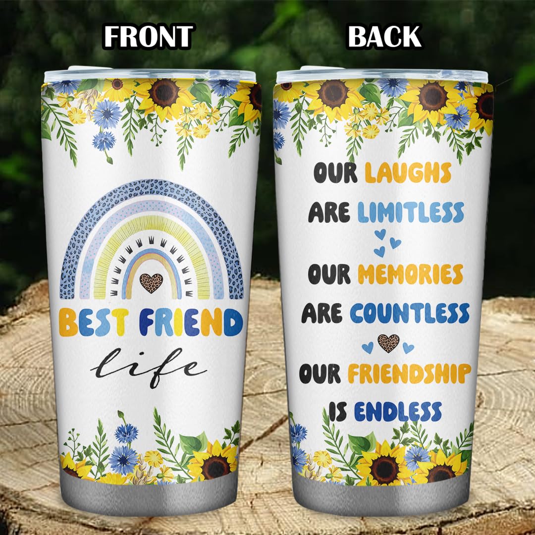 Best Friend 20oz Tumbler - Bestie Cups Birthday Gifts - Friends Coffee Mugs for Women - Gift for Your Best Friend Birthday Christmas