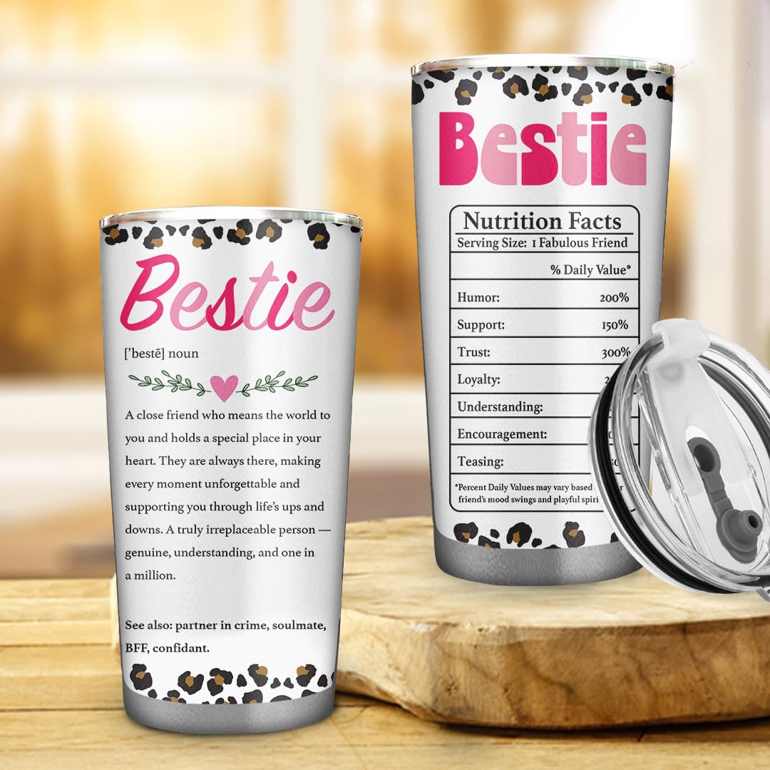 Bestie Definition Gifts for Women Best Friend 20oz Tumbler - Best Friend Birthday Gifts for Besties - Friendships Gift for Female Tumbler Travel Coffee Cup