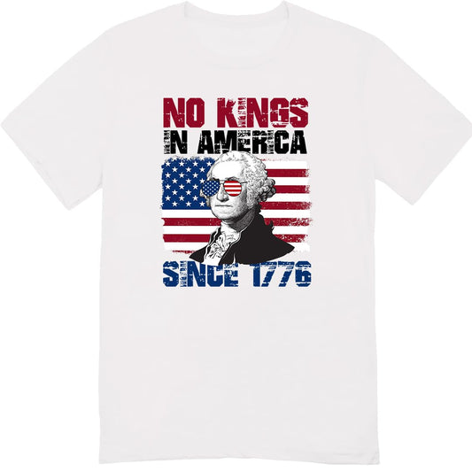 No Kings in America Since 1776 T-Shirt - Funny 4th of July Patriotic Shirt for Men Women
