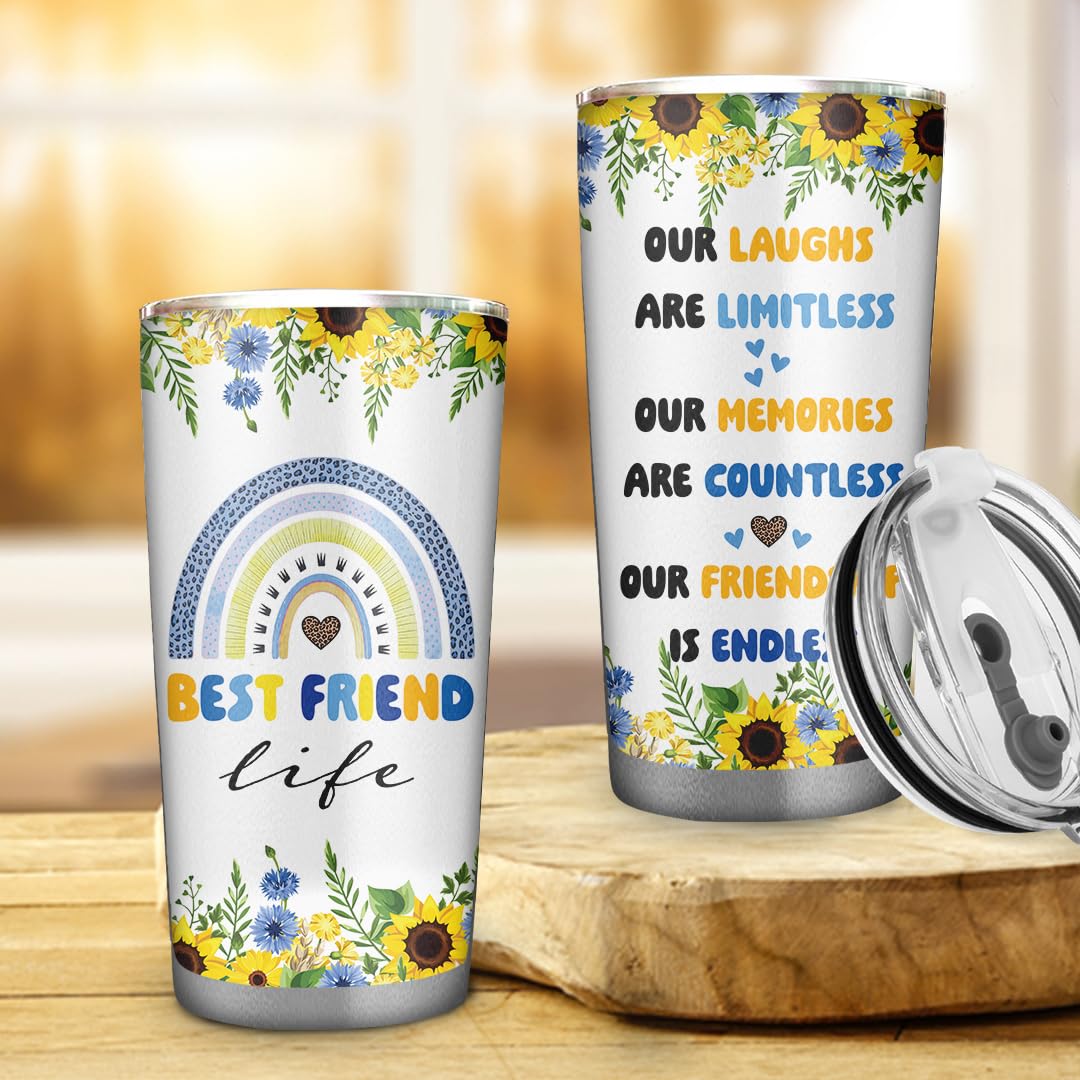 Best Friend 20oz Tumbler - Bestie Cups Birthday Gifts - Friends Coffee Mugs for Women - Gift for Your Best Friend Birthday Christmas