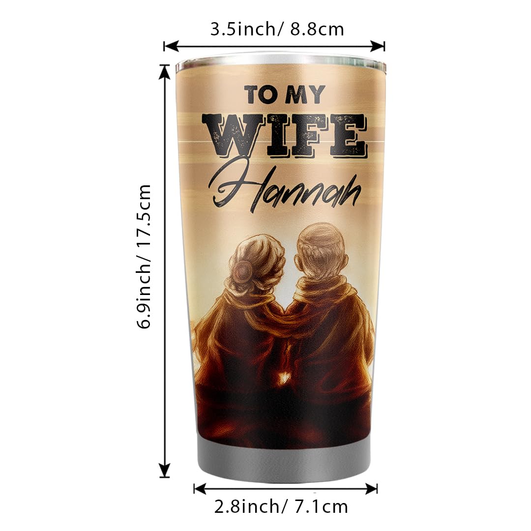 Personalized To My Wife 20 oz Tumbler - Tumbler for Women with Name - Christmas Gifts for Wife Anniversary Birthday Gift For Her - Valentines day gifts