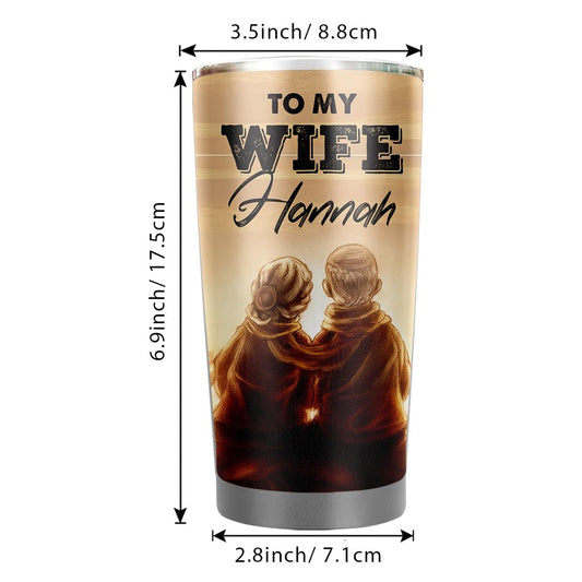 Personalized To My Wife 20 oz Tumbler - Tumbler for Women with Name - Christmas Gifts for Wife Anniversary Birthday Gift For Her - Valentines day gifts