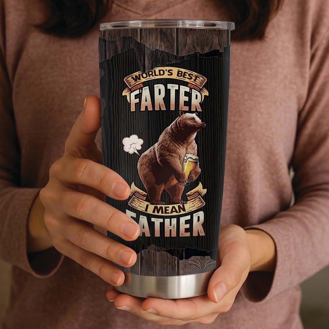 Personalized World's Best Farter 20oz Tumbler - Funny Birthday Gifts For Dad From Daughter Son Kids -Christmas Father's Day Gift